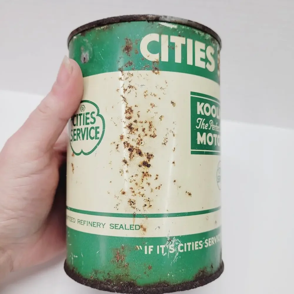 Vintage Rare Cities Services Koolmotor Motor Oil Can 1 Quart Advertising
